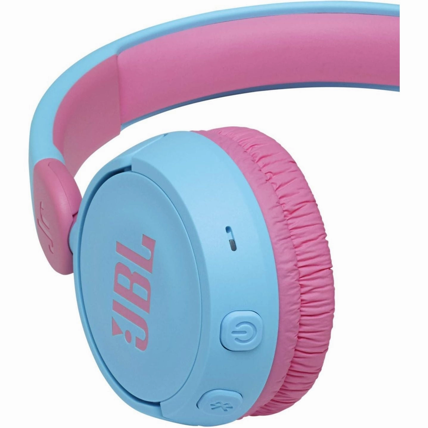 JBL Jr 310BT Kids Wireless Over-Ear Headphones - Bluetooth, Built-In Mic, Blue/Pink