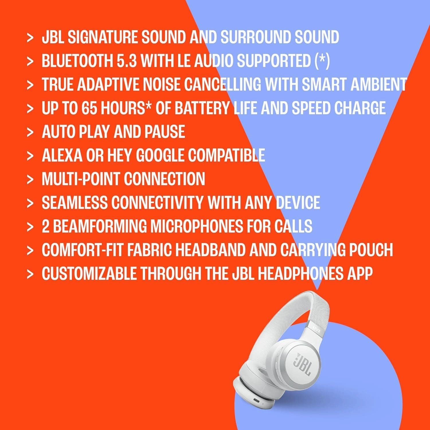 JBL Live 670NC Wireless Bluetooth Noise-Cancelling Headphones - Black