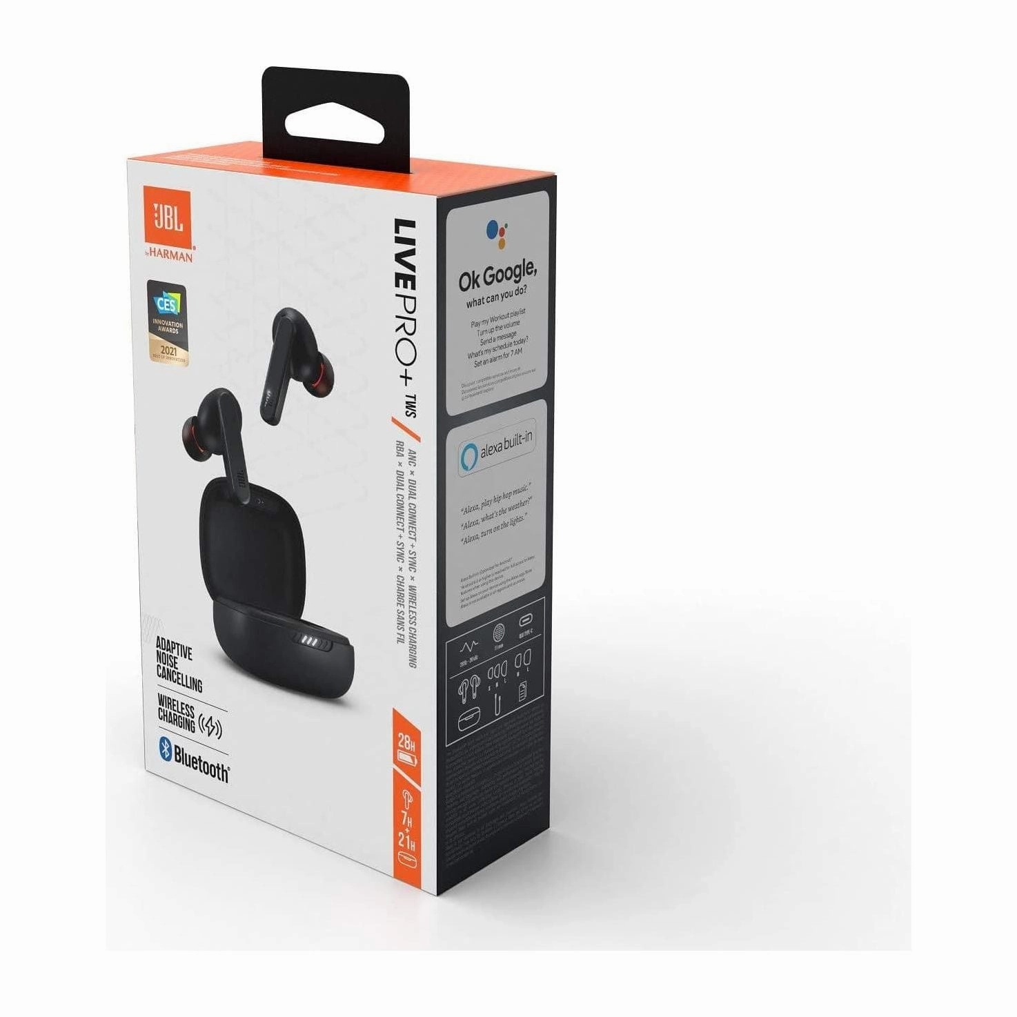JBL LIVE PRO  TWS - True Wireless In-ear Noise Cancelling Bluetooth Headphones with 28-hour battery, Fast Pair, wireless charging - black