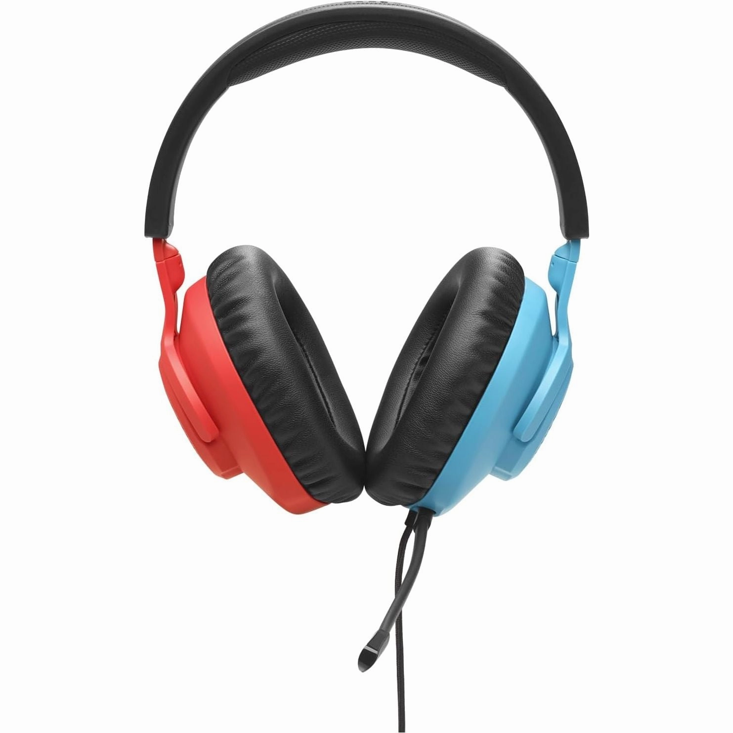 JBL Quantum 100N Wired Gaming Headset - Detachable Mic, QuantumSOUND, Memory Foam, Multi-Platform, Blue/Red