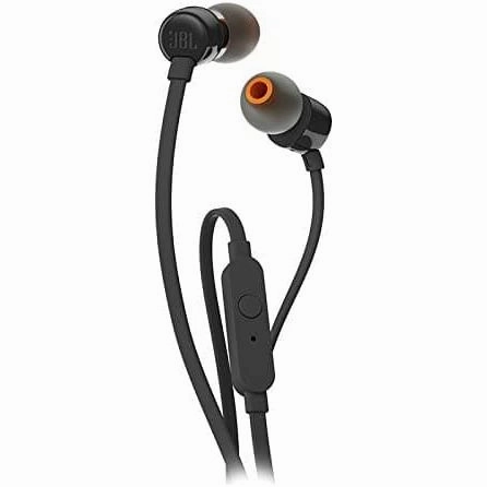 JBL T110 Universal In-Ear Headphones with Remote Control and Microphone, Black