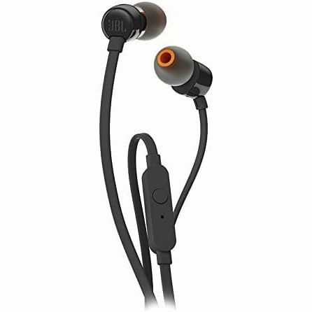 JBL T110 Universal In-Ear Headphones with Remote Control and Microphone, Black