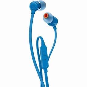 JBL T110 Wired In-Ear Headphones with JBL Pure Bass Sound - Blue bluetooth headphones, cheap wireless headphones, headphones with mic