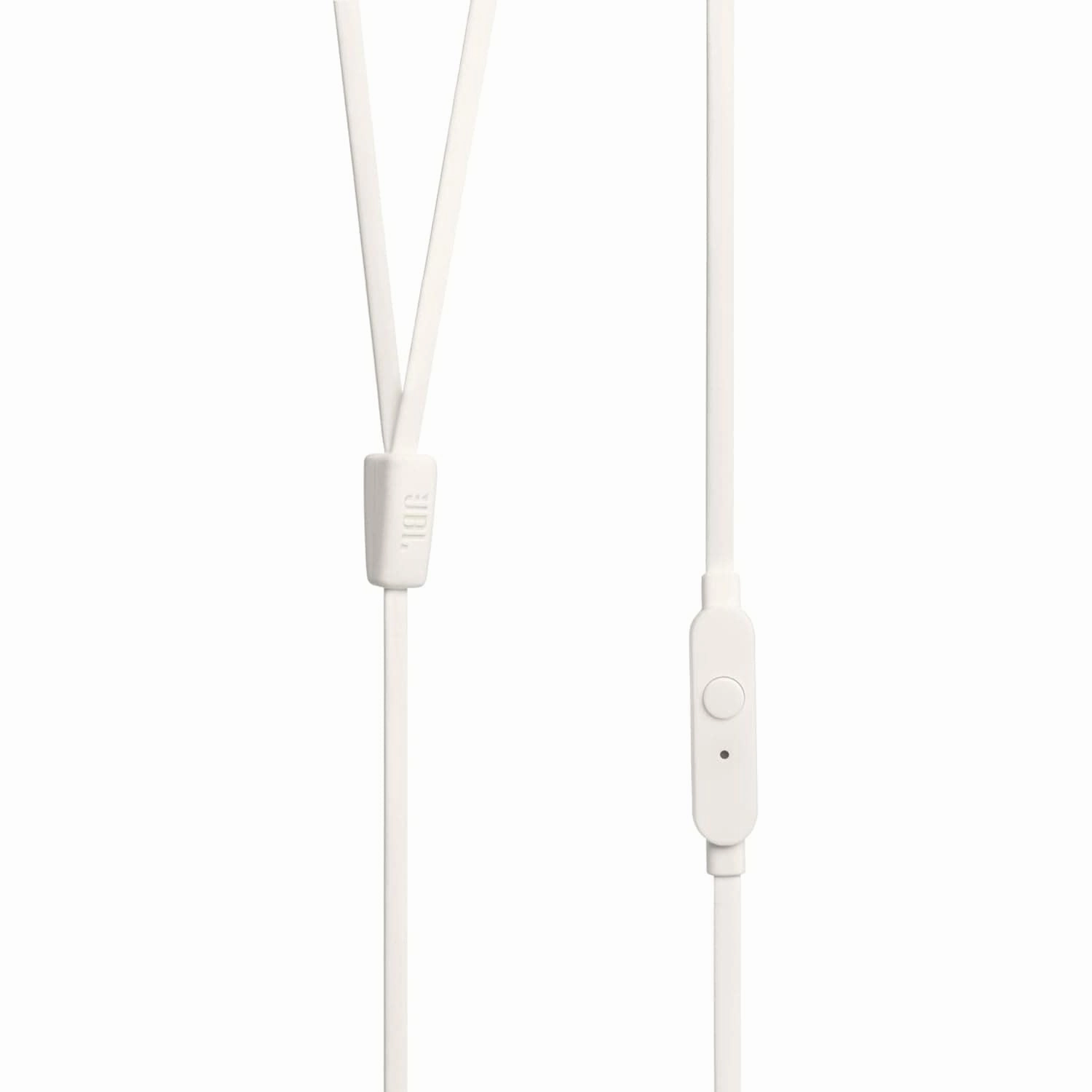 JBL T110 Wired In-Ear Headphones with JBL Pure Bass Sound and Microphone - White