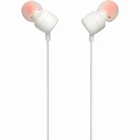 JBL T110 Wired In-Ear Headphones with JBL Pure Bass Sound and Microphone - White bluetooth headphones, cheap wireless headphones, headphones with mic