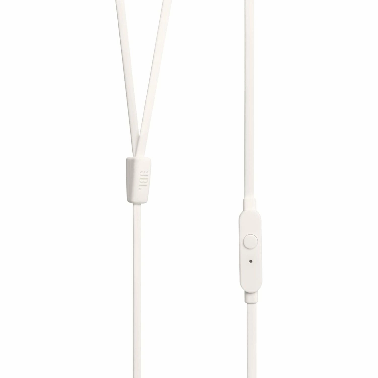 JBL T110 Wired In-Ear Headphones with JBL Pure Bass Sound and Microphone - White