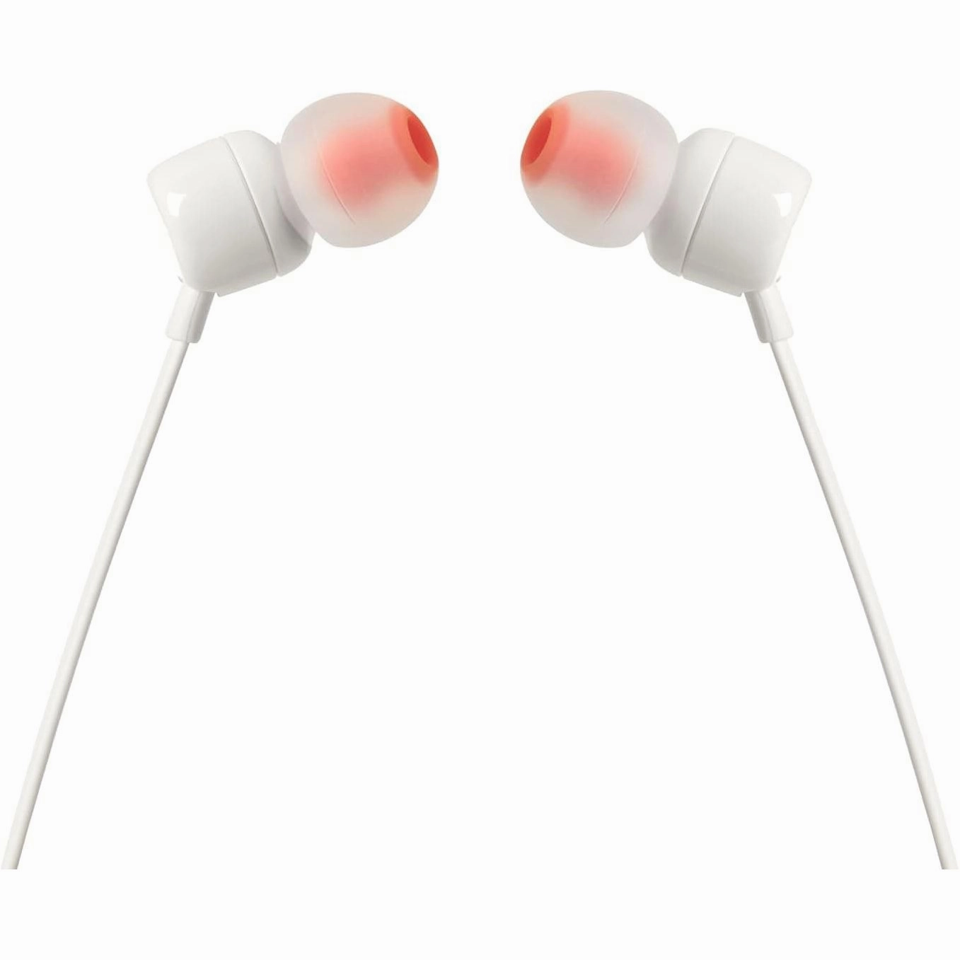 JBL T110 Wired In-Ear Headphones with JBL Pure Bass Sound and Microphone - White