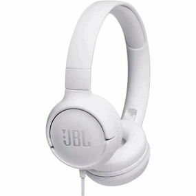 JBL T500 Over-Ear Foldable Headphones - Pure Bass, Lightweight, Built-In Mic, White earbuds and headphones, true wireless earbuds, noise cancelling earbuds