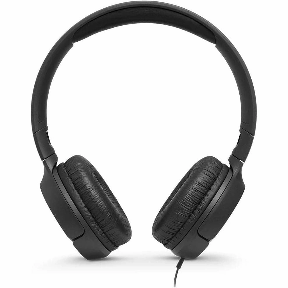 JBL T500 Over-Ear Headphones - Lightweight, Foldable, Pure Bass Sound, 1-Button Remote, Built-In Microphone, Black