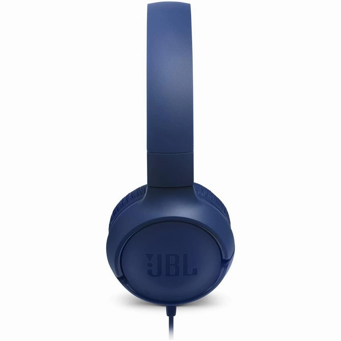 JBL T500 Over-Ear Headphones, Lightweight & Foldable, Pure Bass Sound, 1-Button Remote & Microphone - Blue