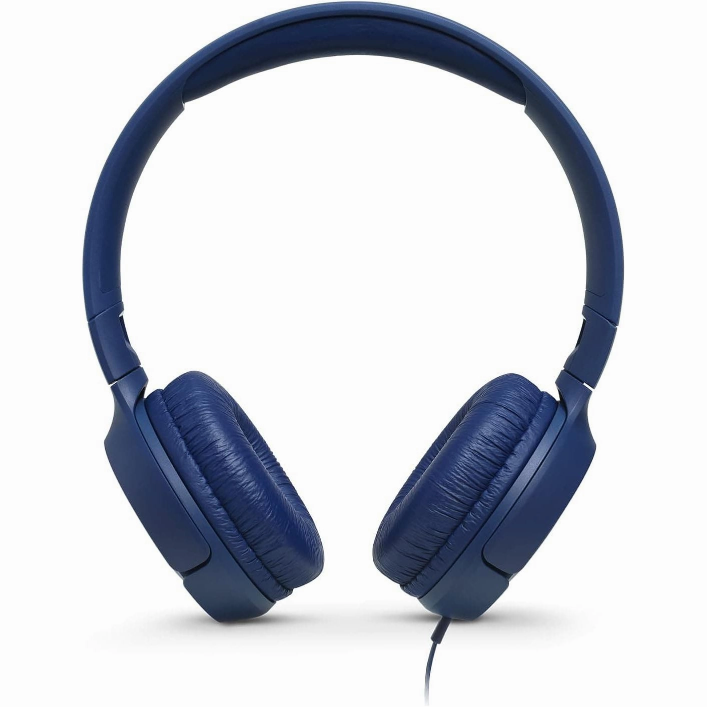 JBL T500 Over-Ear Headphones, Lightweight & Foldable, Pure Bass Sound, 1-Button Remote & Microphone - Blue