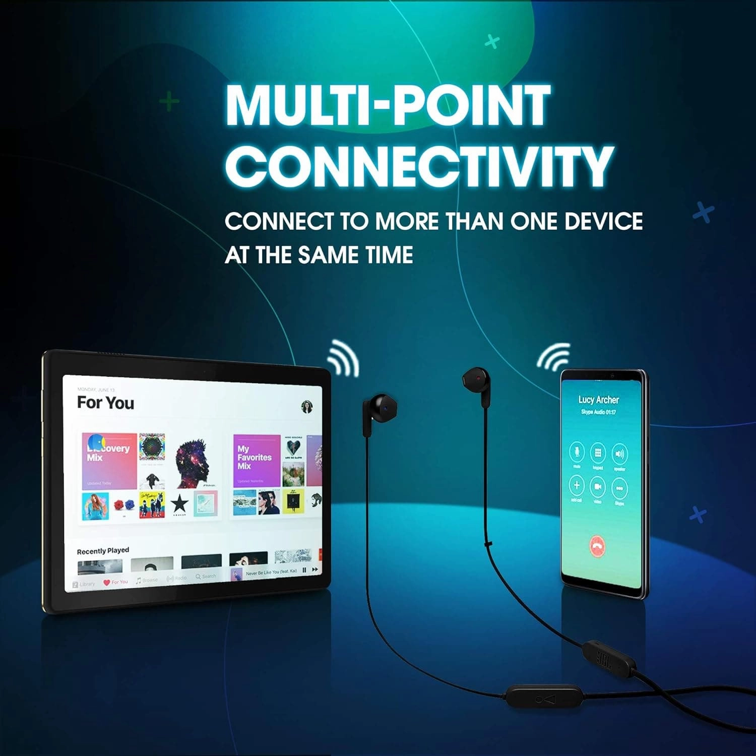 JBL TUNE 215BT Wireless Bluetooth 5.0 Earbud Headphones with Mic, 16-Hour Battery Life, Black