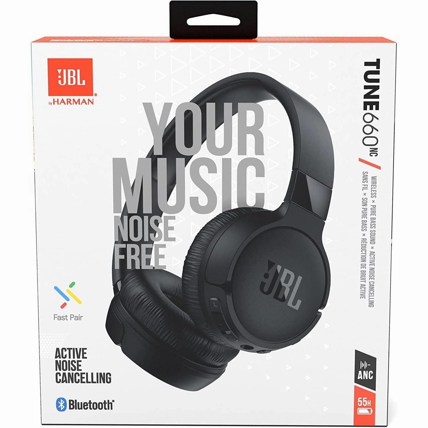 JBL Tune 660NC Wireless Over-Ear Headphones - Bluetooth, Active Noise Cancellation, Black