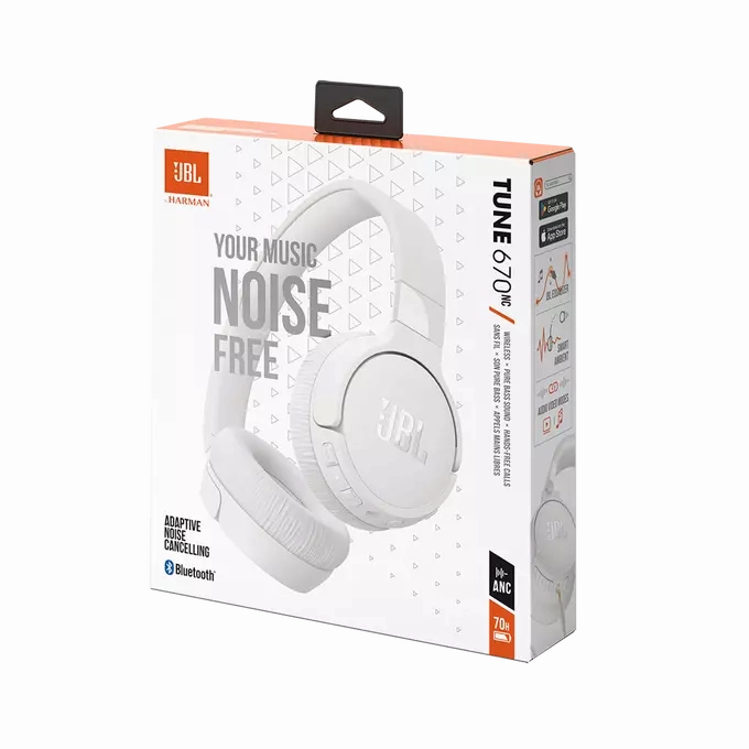 JBL Tune 760NC Over-Ear Bluetooth Headphones, Noise Cancelling - White