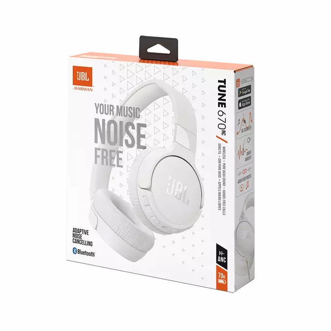 JBL Tune 760NC Over-Ear Bluetooth Headphones, Noise Cancelling - White