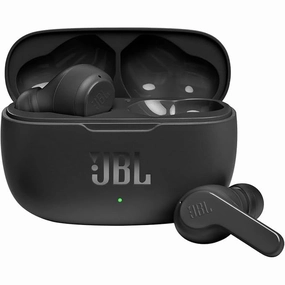 JBL Wave 200 TWS Earbuds True wireless, Deep Bass, Hands Free calls - Black bluetooth headphones, cheap wireless headphones, headphones with mic