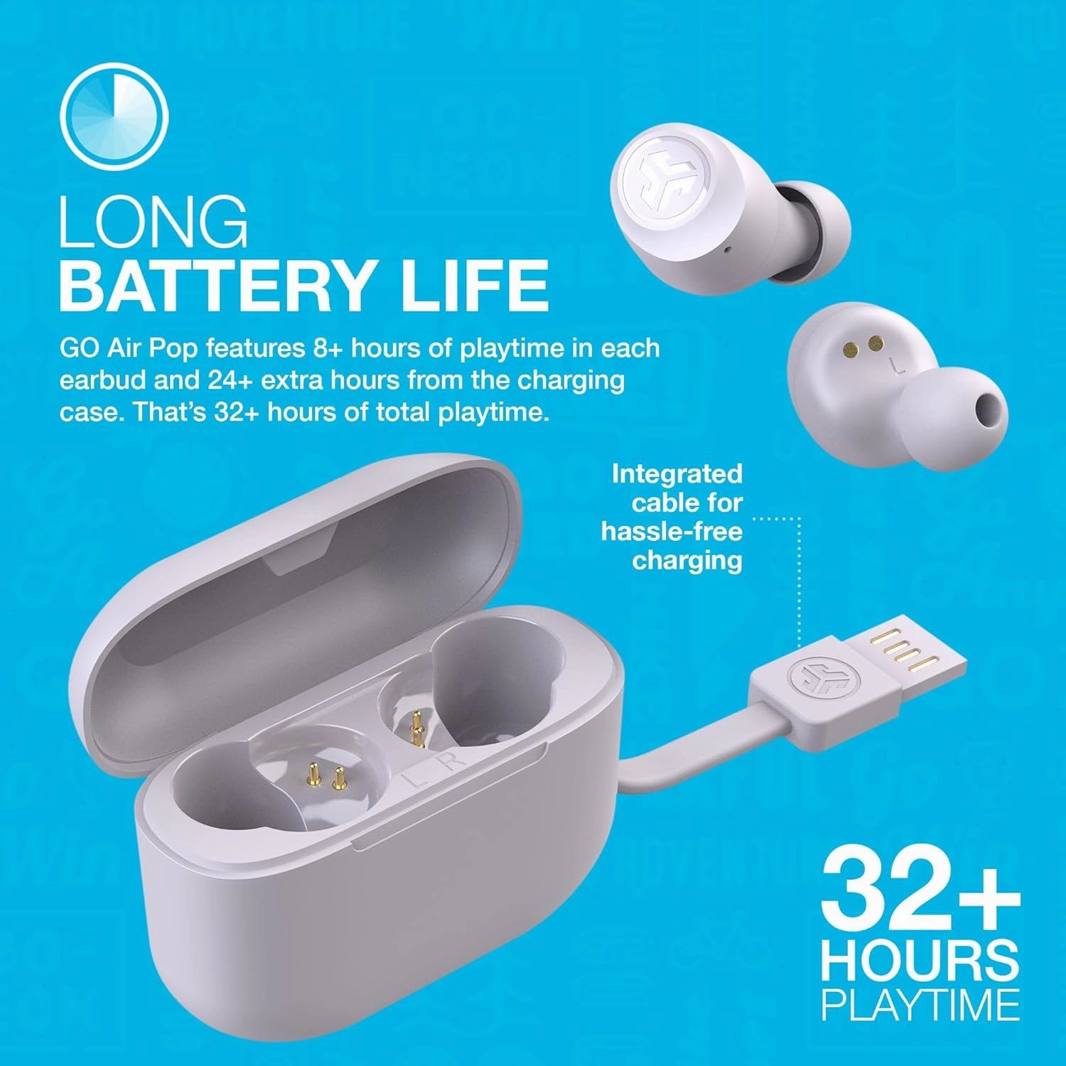 JLab GO Air Pop In-Ear True Wireless Earbuds - Lilac