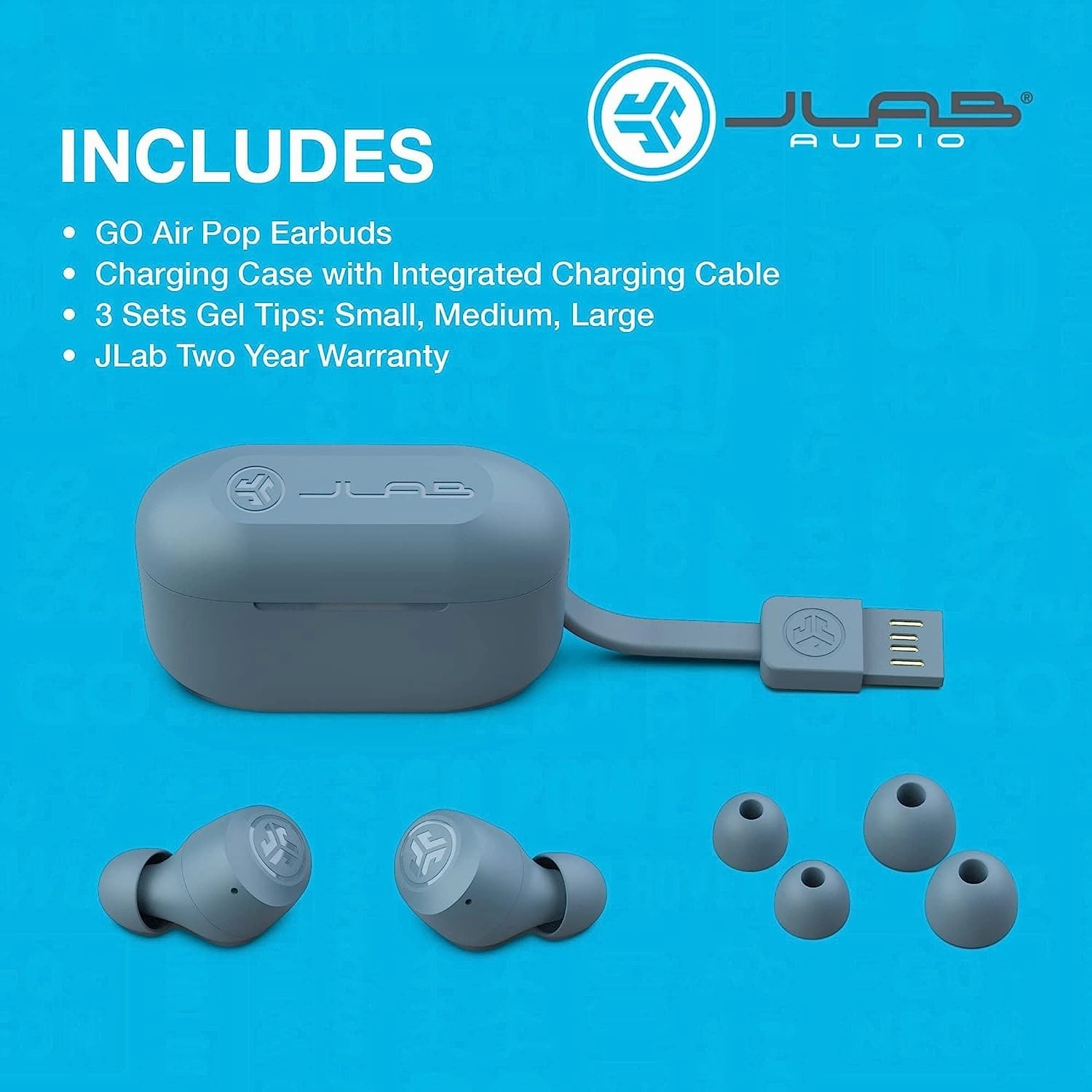JLab Go Air Pop True Wireless Earbuds - Slate