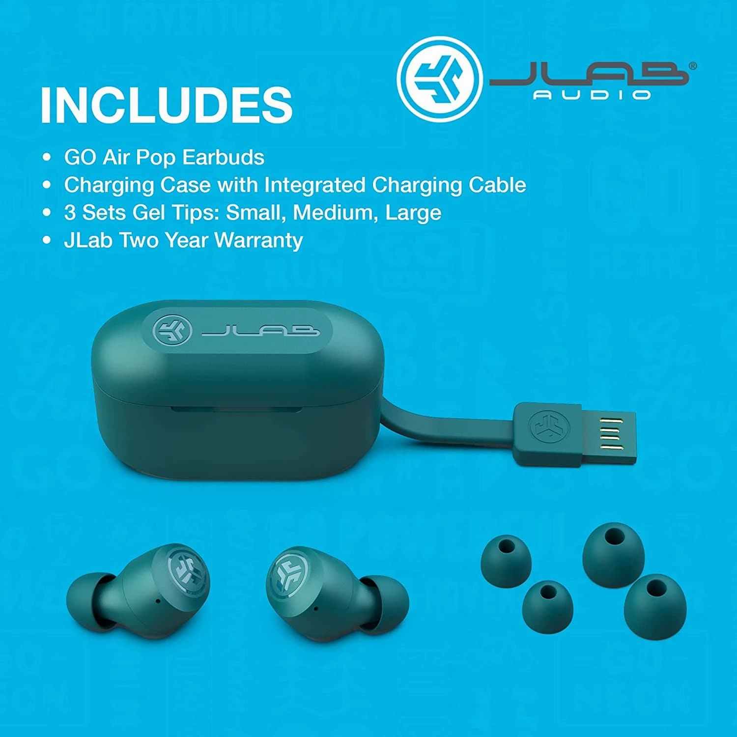 JLab Go Air Pop True Wireless Earbuds - Teal