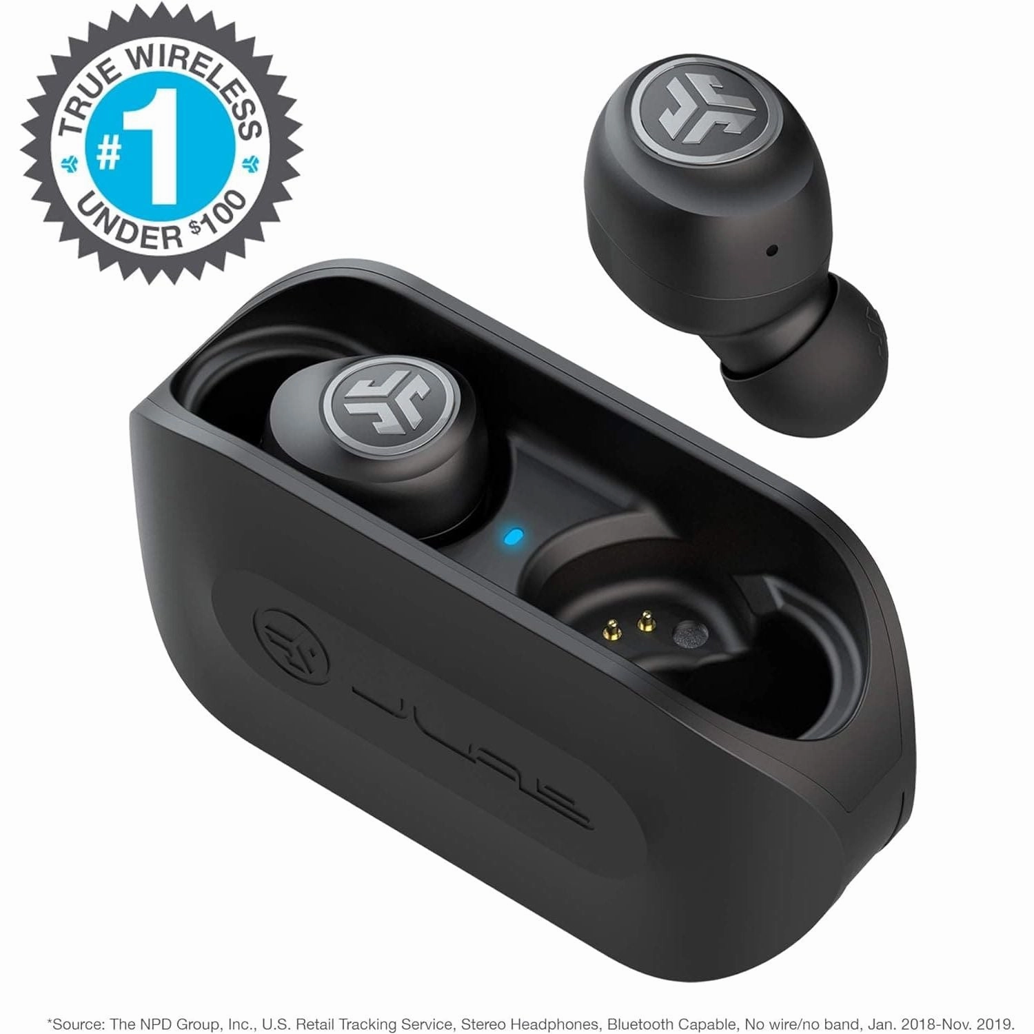 JLab Go Air Wireless Earphones, True Wireless Ear Buds - Black