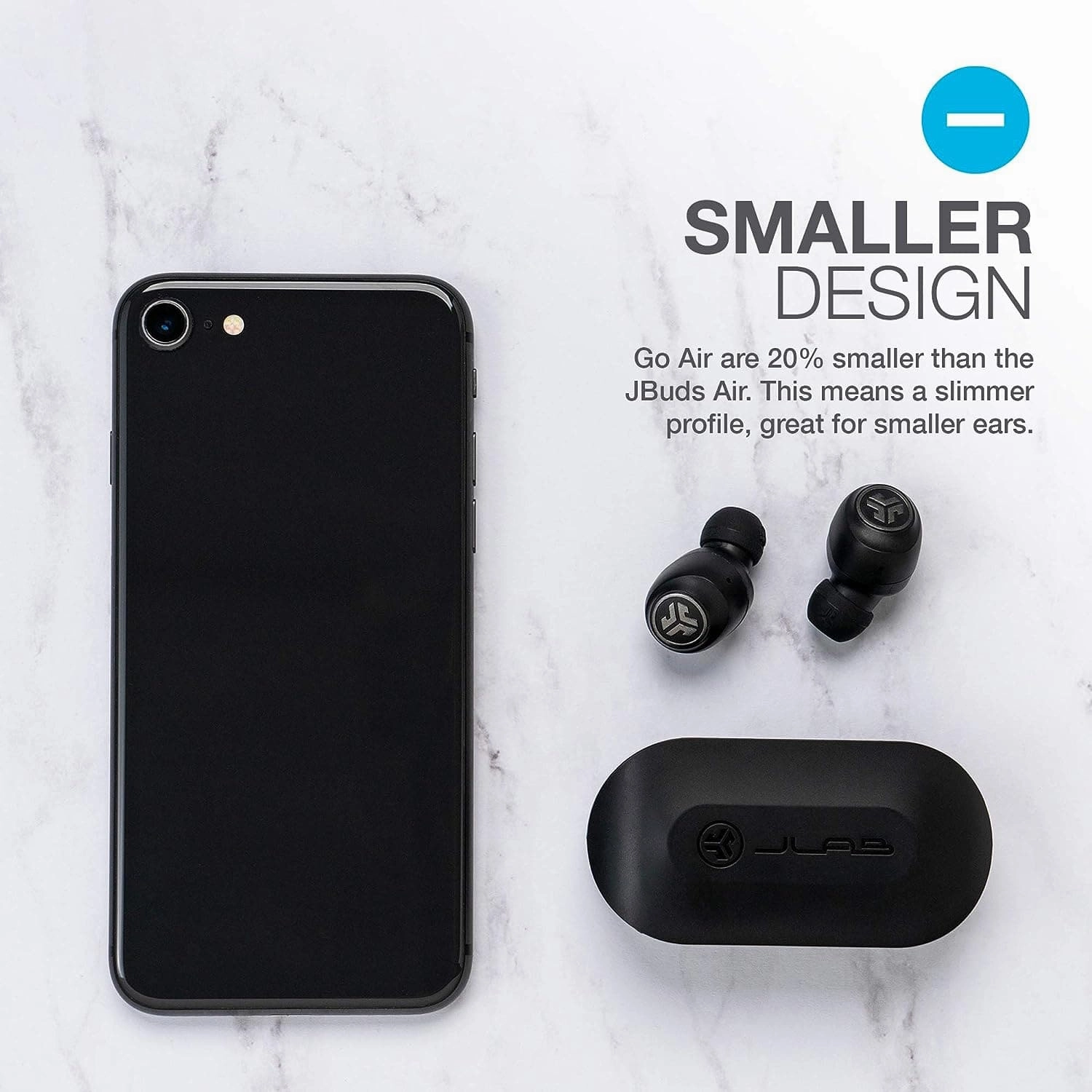 JLab Go Air Wireless Earphones, True Wireless Ear Buds - Black