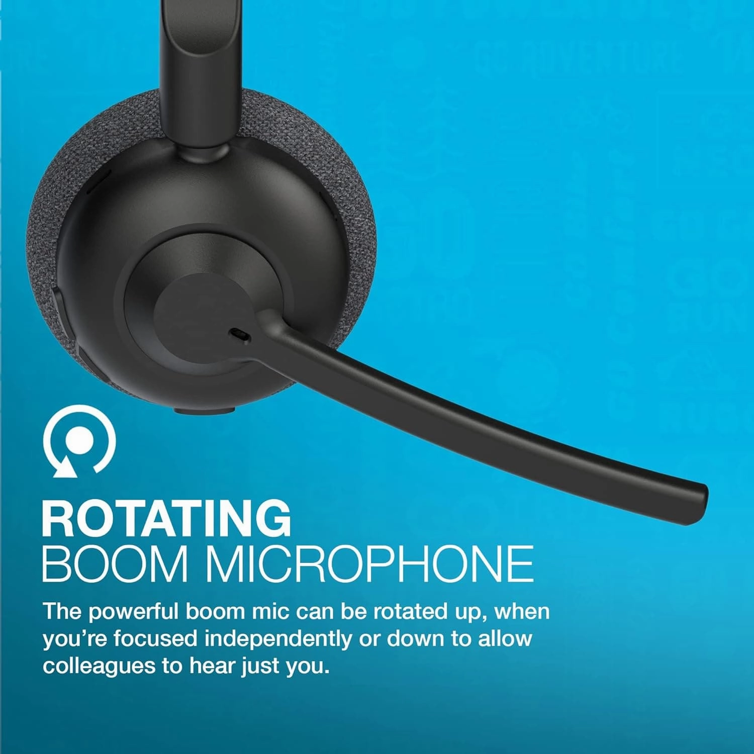 JLab Go Work Pop Wireless Headsets with Microphone for Laptop, 50  Hr Playtime Bluetooth PC Headset, Multipoint Connect to Computer & Mobile, On Ear Wireless Headphones with Microphone, Black