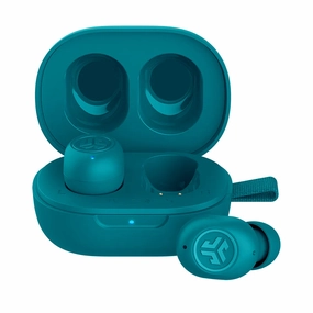 JLab JBuds Air True Wireless Earbuds - Bluetooth Earphones with USB Charging Case, IP55 Sweat-Resistant, Custom EQ3 Sound, Aqua Teal earbuds and headphones, true wireless earbuds, noise cancelling earbuds