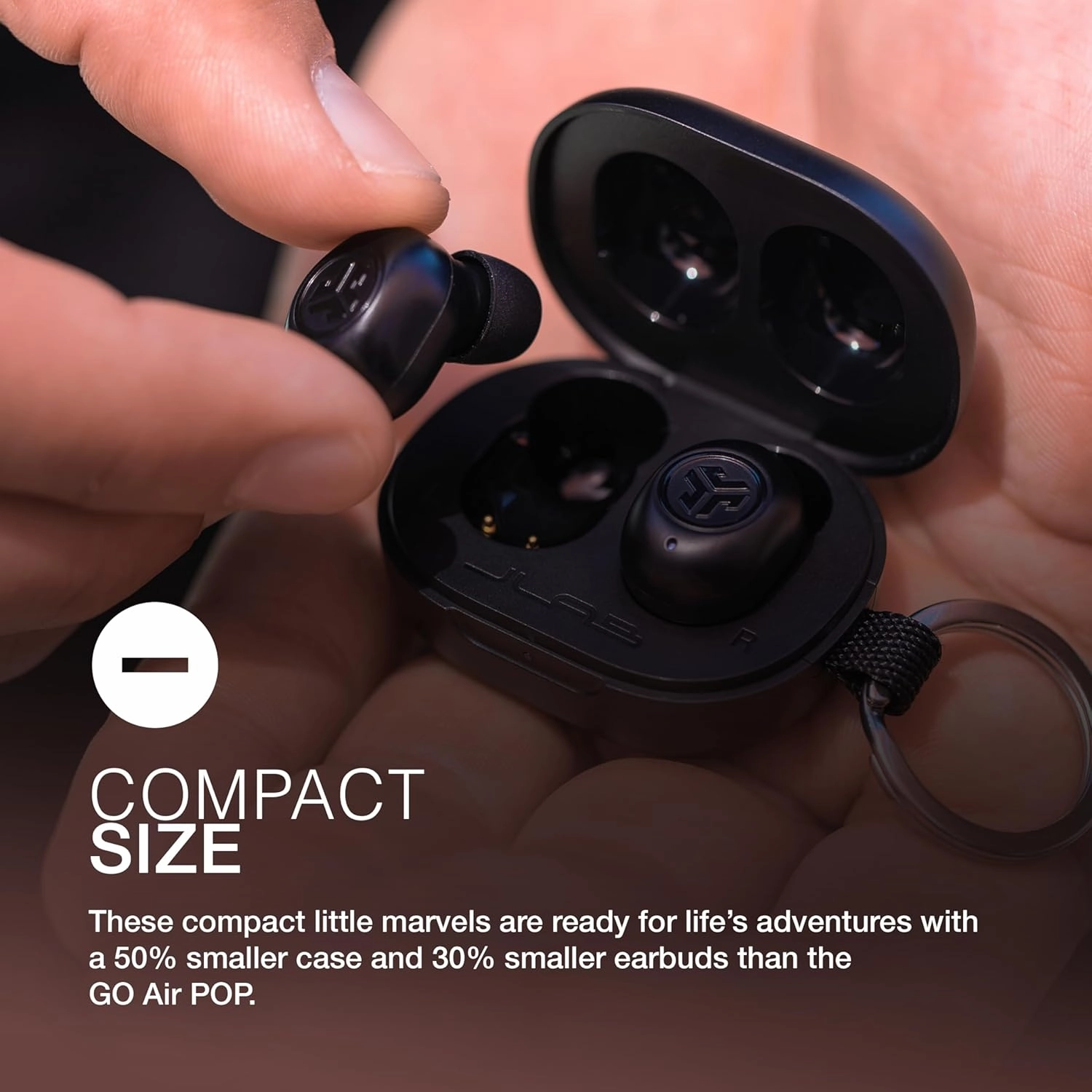JLab JBuds Mini True Wireless Earbuds, Bluetooth In-Ear Headphones with Mic, 20H Playtime, EQ3 Sound, Multipoint, Charging Case  Black