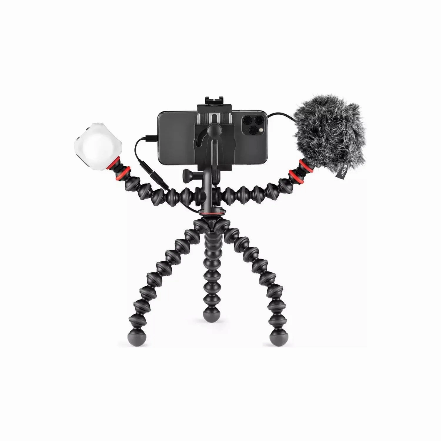 JOBY GorillaPod Mobile Vlogging Kit  Flexible Tripod, Microphone, Mini LED Light, Smartphone Holder  Ideal for IRL, YouTubers & Content Creators