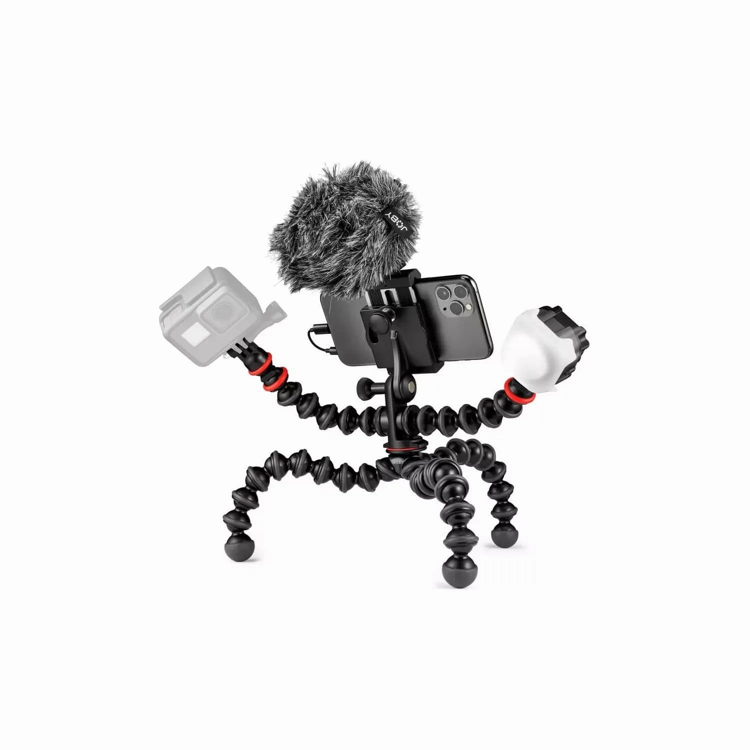 JOBY GorillaPod Mobile Vlogging Kit  Flexible Tripod, Microphone, Mini LED Light, Smartphone Holder  Ideal for IRL, YouTubers & Content Creators