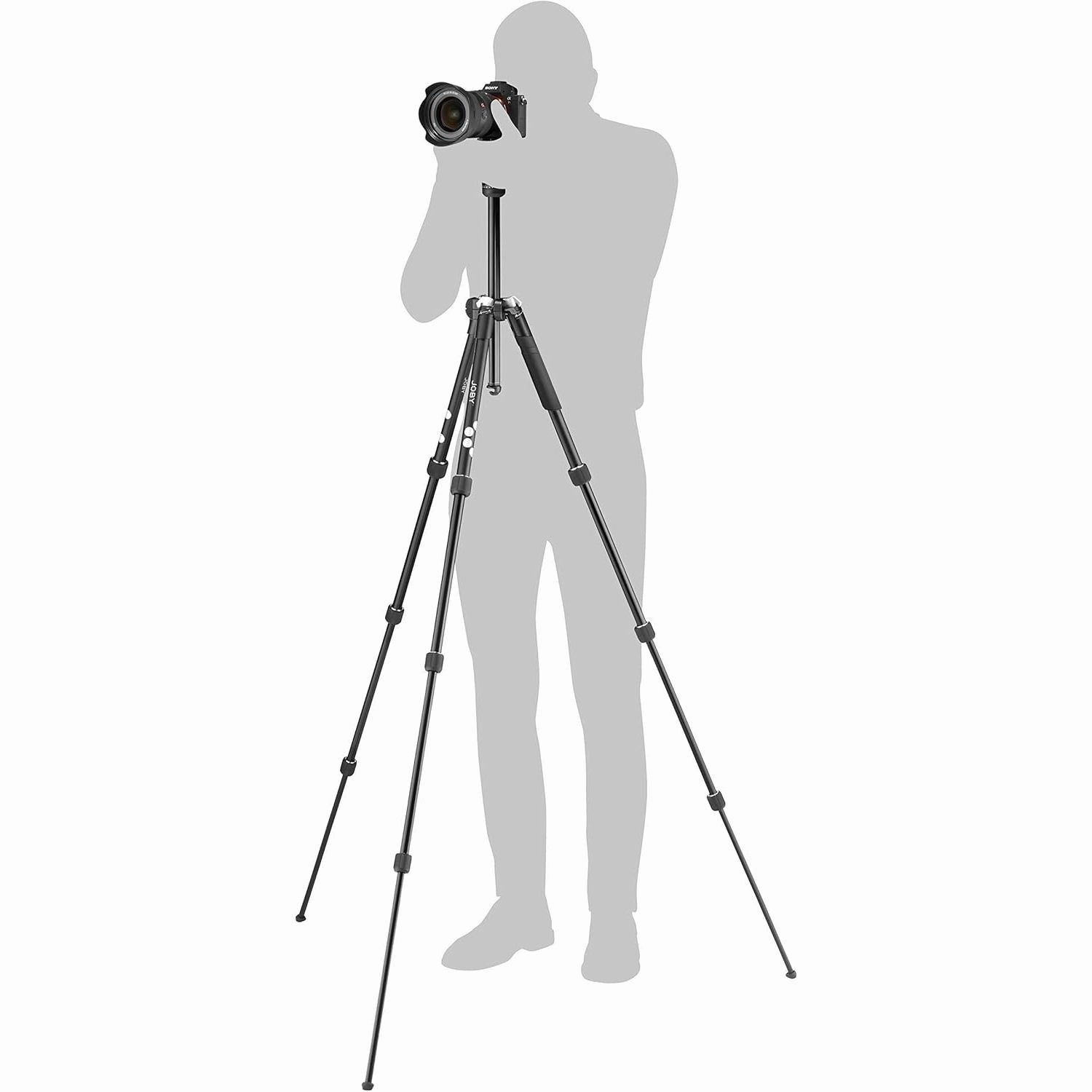 JOBY RangePod, Aluminium Traveller Camera/SmartphoneTripod with Ball Head, Universal Smartphone Clamp and Carrying Bag, for CSC,DSLR, Mirrorless, Mobile Phones, Black for Photo,Video, Vlogging