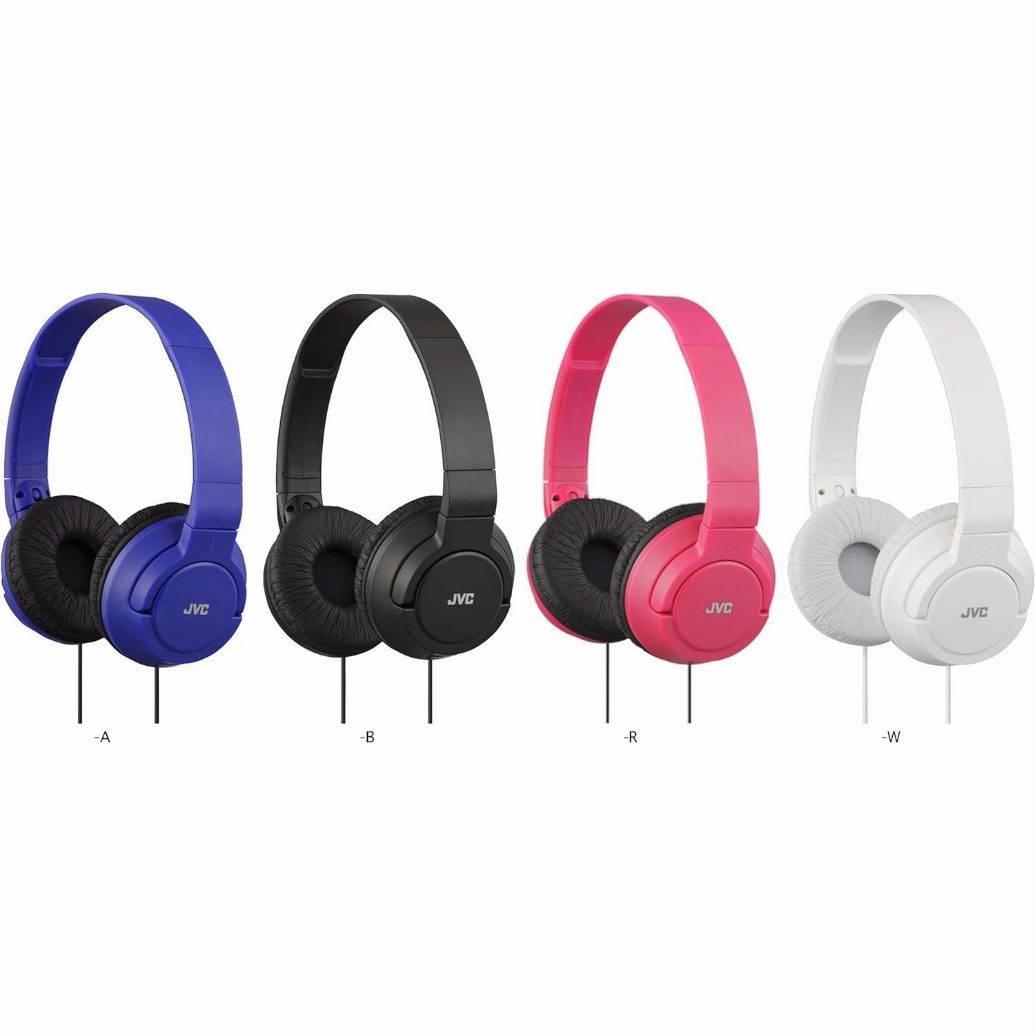 JVC Foldable Lightweight Powerful Bass Over-Ear Headphones - Black