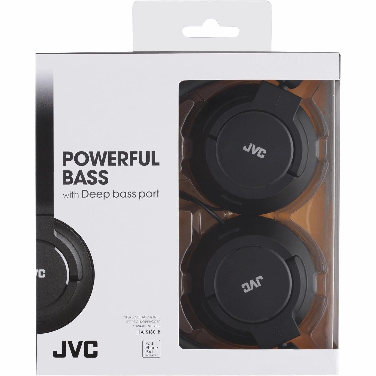 JVC Foldable Lightweight Powerful Bass Over-Ear Headphones - Black