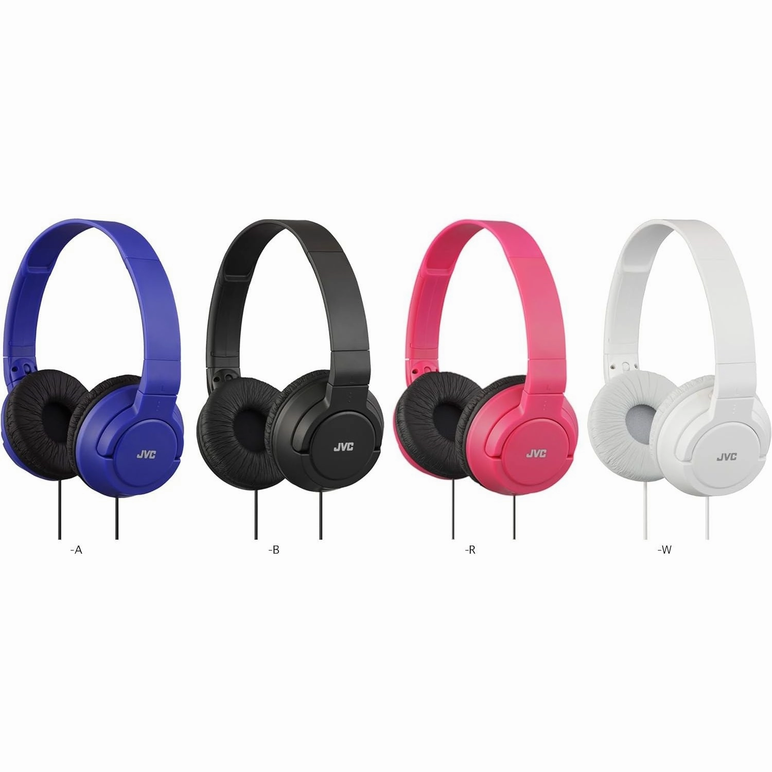 JVC Foldable Lightweight Powerful Bass Over-Ear Headphones - Black