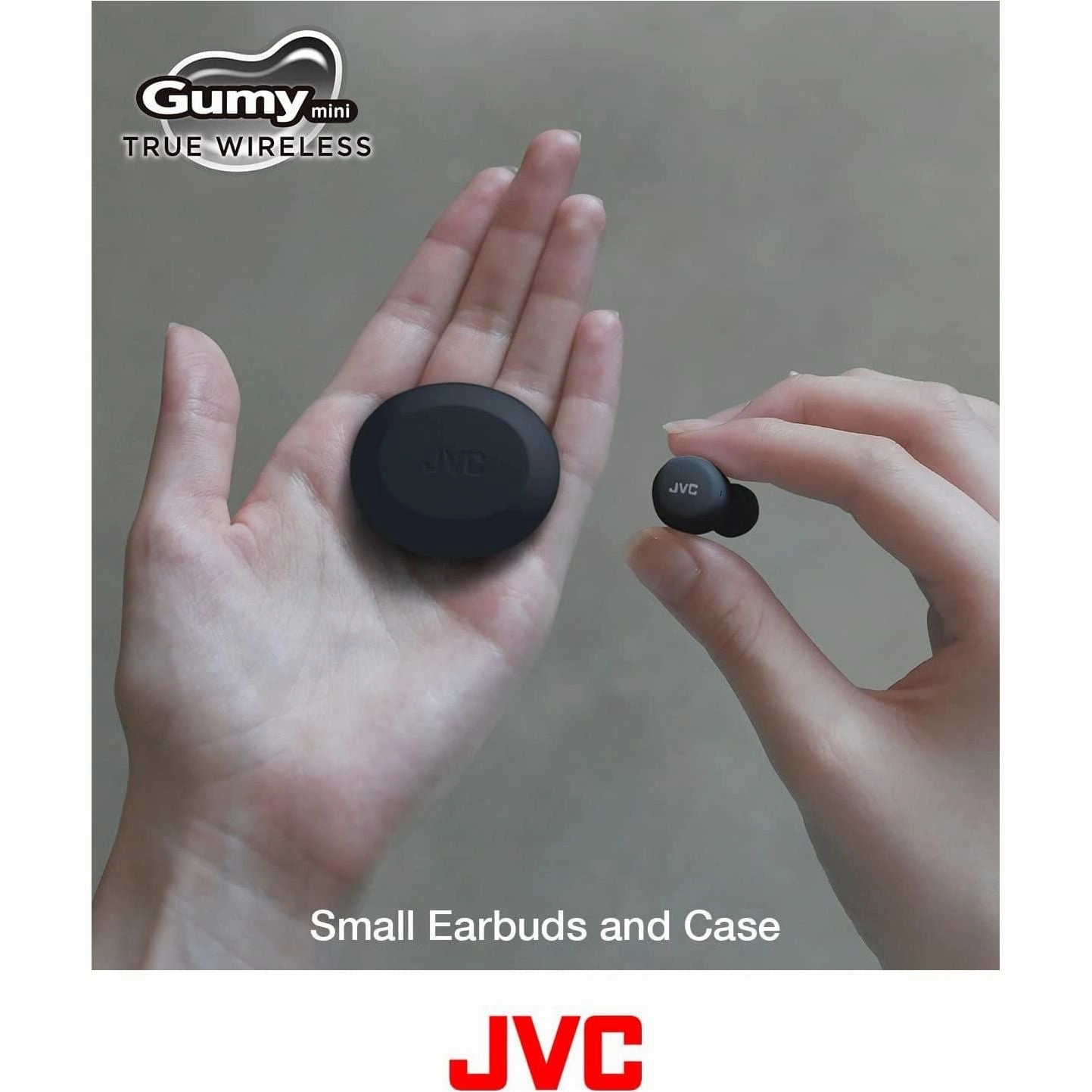 JVC Gumy Mini Earbuds - Wireless, Bluetooth 5.1, IPX4 Water Resistant, 15-Hour Battery, Lightweight - HA-Z55T-B Black