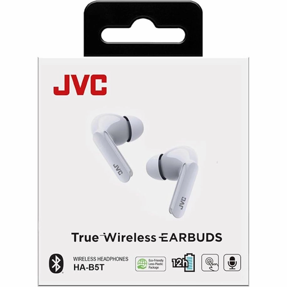 JVC HA-B5T True Wireless Earbuds  Bluetooth, 12Hr Battery - White