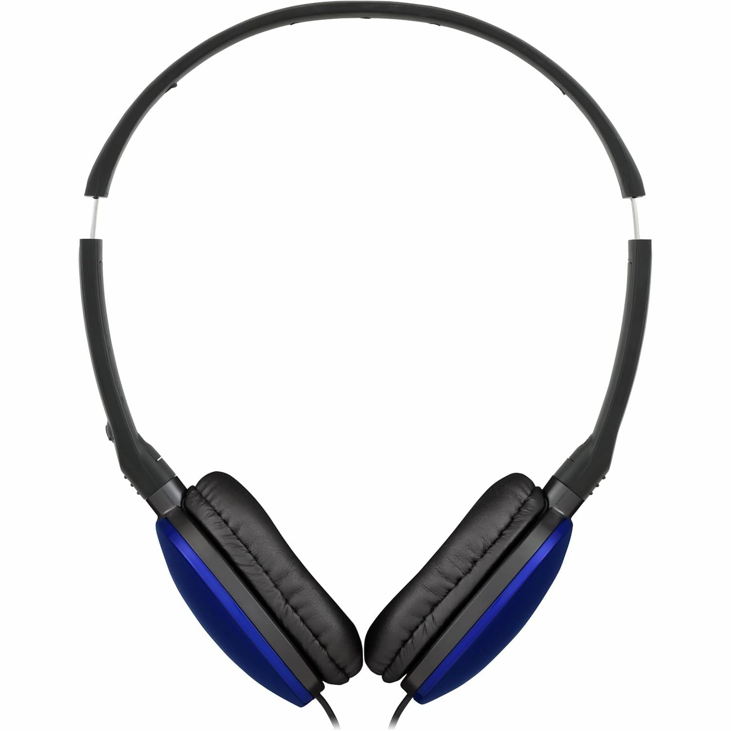 JVC HA-S160M-A Flats Foldable Compact Headphones - Glossy Blue, On/Off Microphone Switch, Perfect for Teleworking & Online Seminars