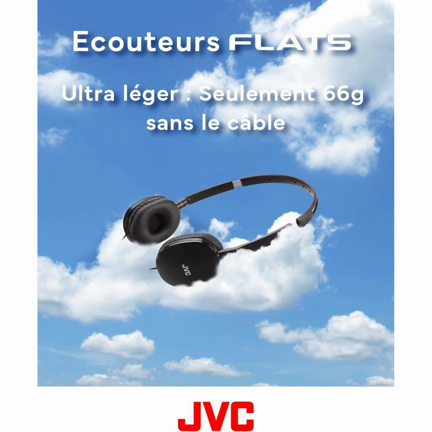 JVC HA-S160M-B Flats Foldable Headphones with Microphone - Black
