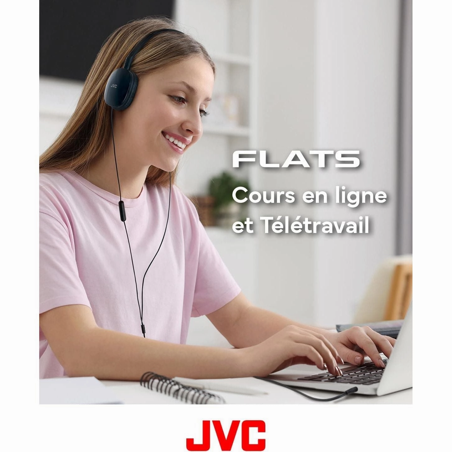 JVC HA-S160M-B Flats Foldable Headphones with Microphone - Black