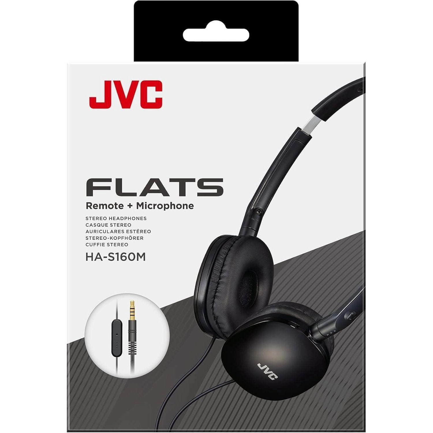 JVC HA-S160M-B Flats Foldable Headphones with Microphone - Black