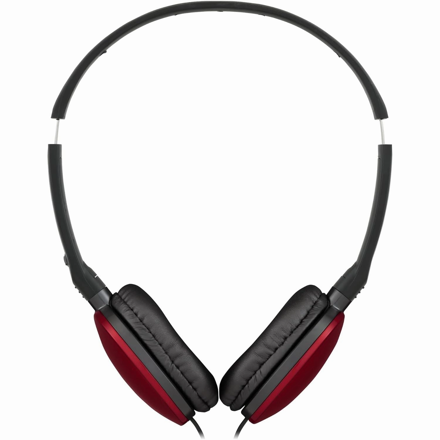 JVC HA-S160M-R Flats Foldable Compact Headphones - Glossy Red, On/Off Microphone Switch, Ideal for Teleworking & Online Seminars