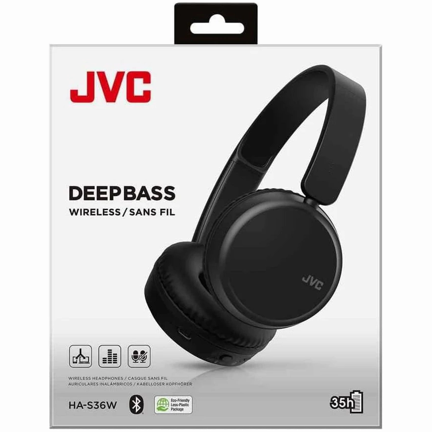 JVC HA-S36WA Bluetooth 5.2 Headphones Lightweight Over Ear - Black