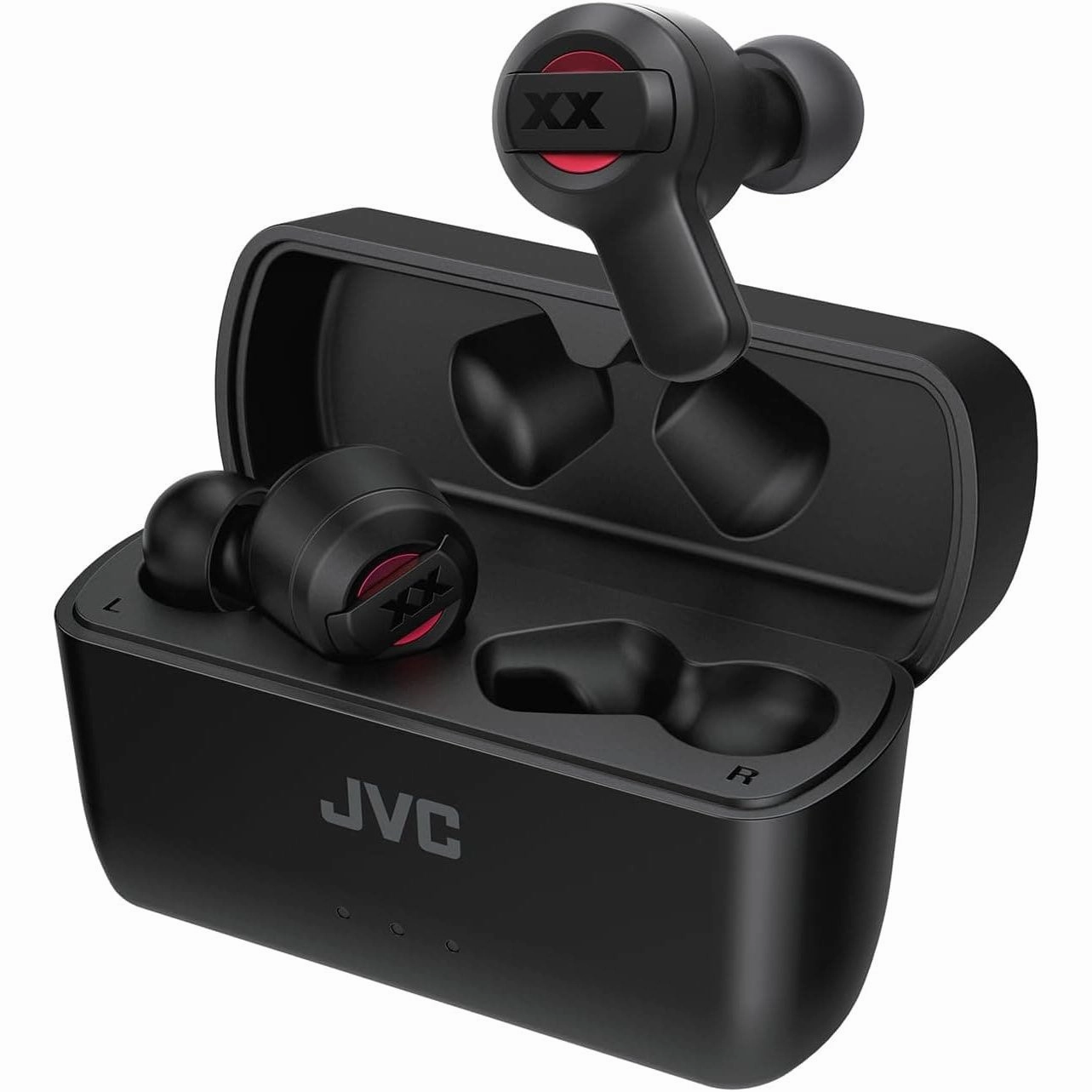 JVC HA-XC62T XX True Wireless Earbuds, 24 Hours Playtime, Water, Dust and Shock Proof, Black & Red