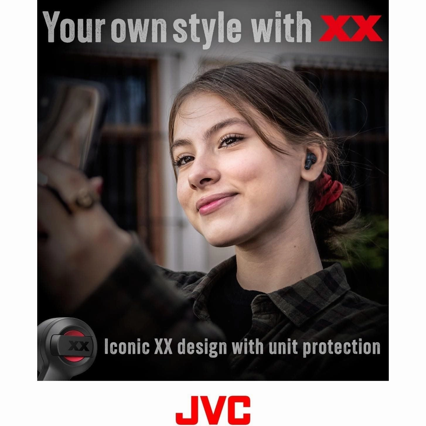 JVC HA-XC62T XX True Wireless Earbuds, 24 Hours Playtime, Water, Dust and Shock Proof, Black & Red