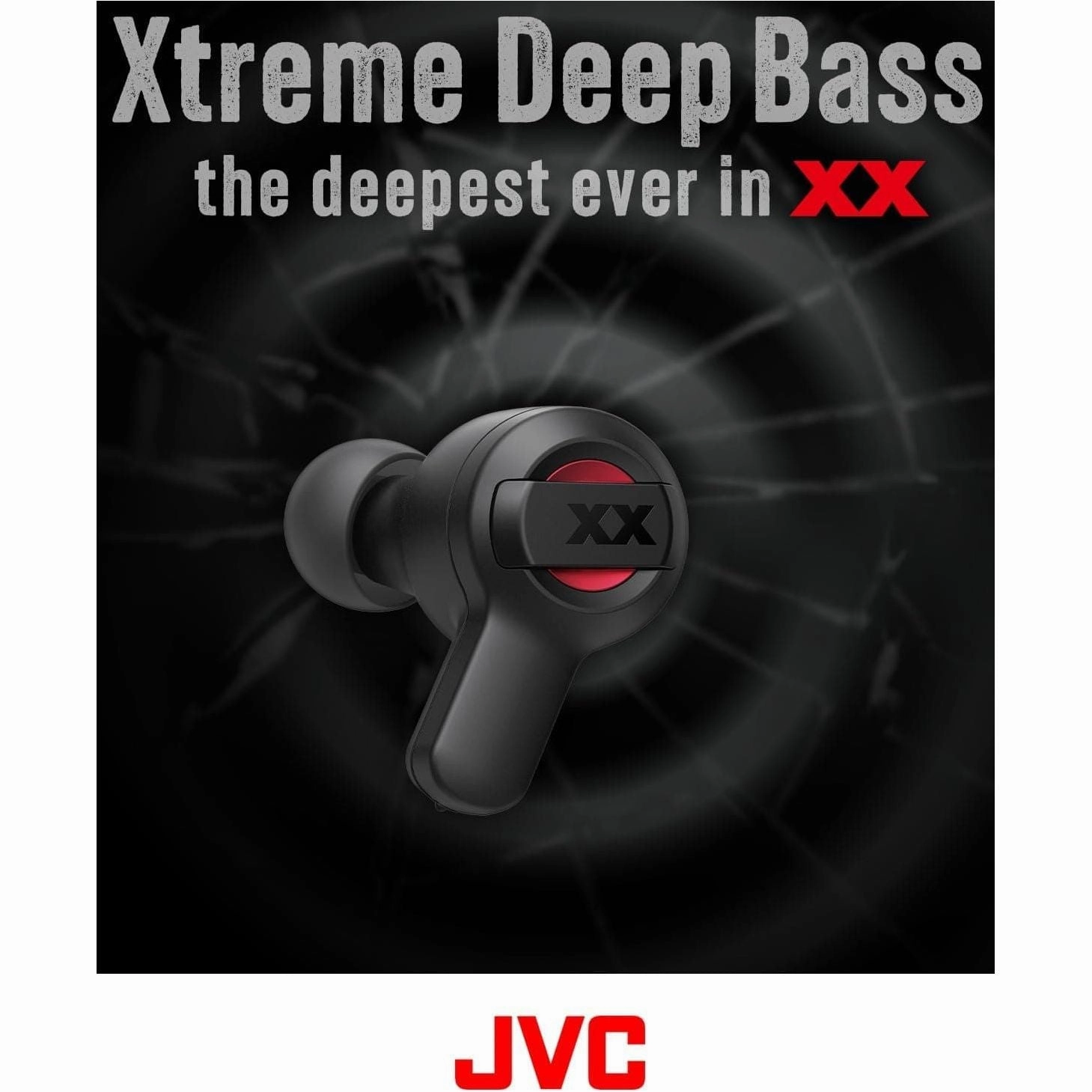 JVC HA-XC62T XX True Wireless Earbuds, 24 Hours Playtime, Water, Dust and Shock Proof, Black & Red
