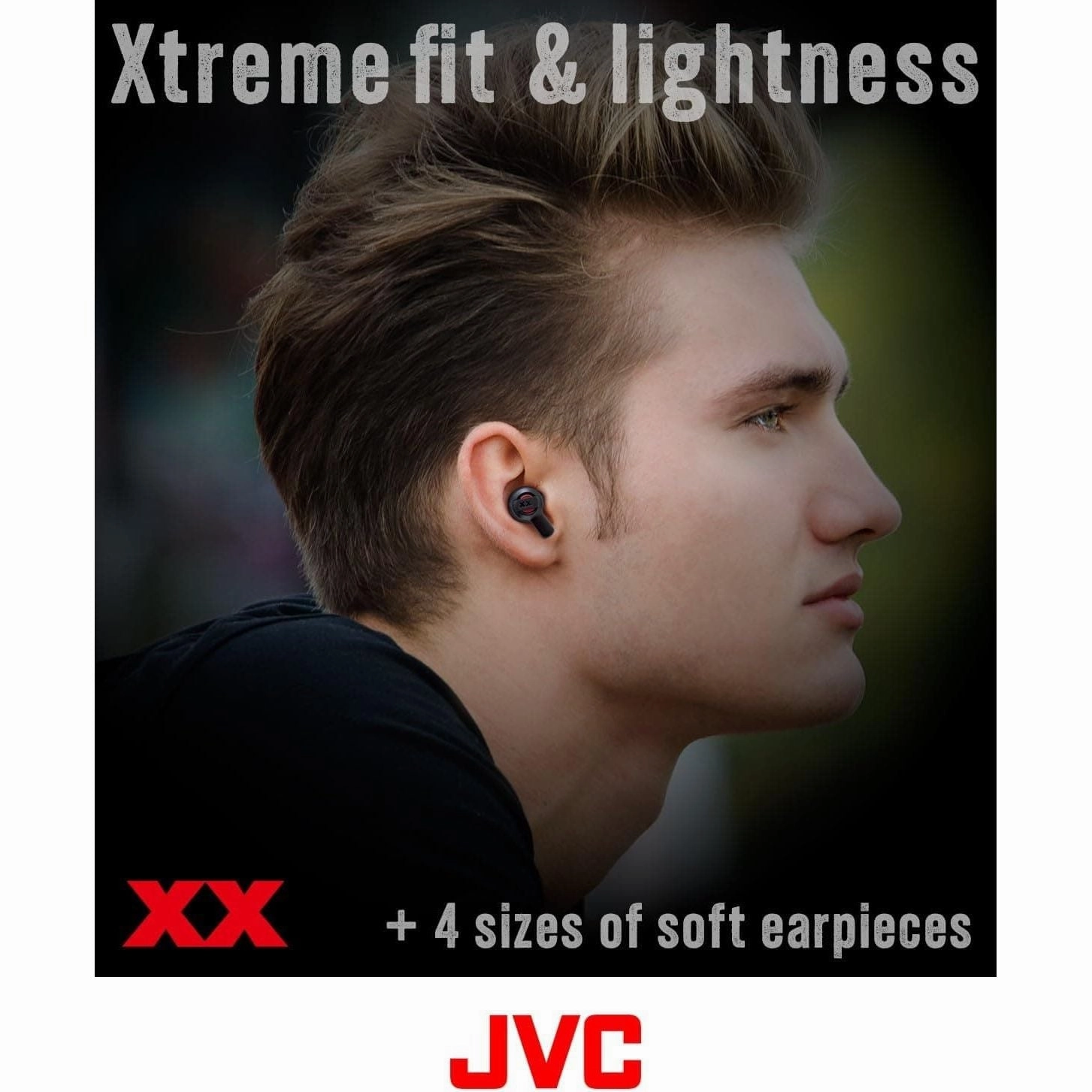 JVC HA-XC62T XX True Wireless Earbuds, 24 Hours Playtime, Water, Dust and Shock Proof, Black & Red