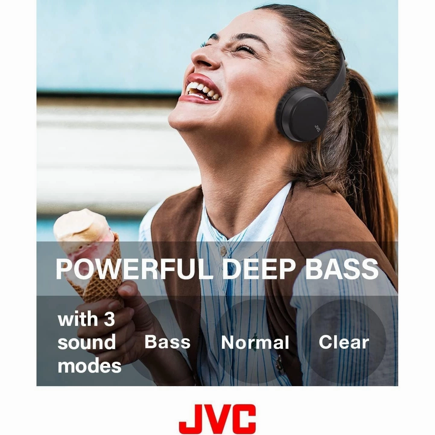 JVC HA-Z37W-A Wireless Bluetooth On-Ear Headphones - 35-Hour Battery Life (Blue)