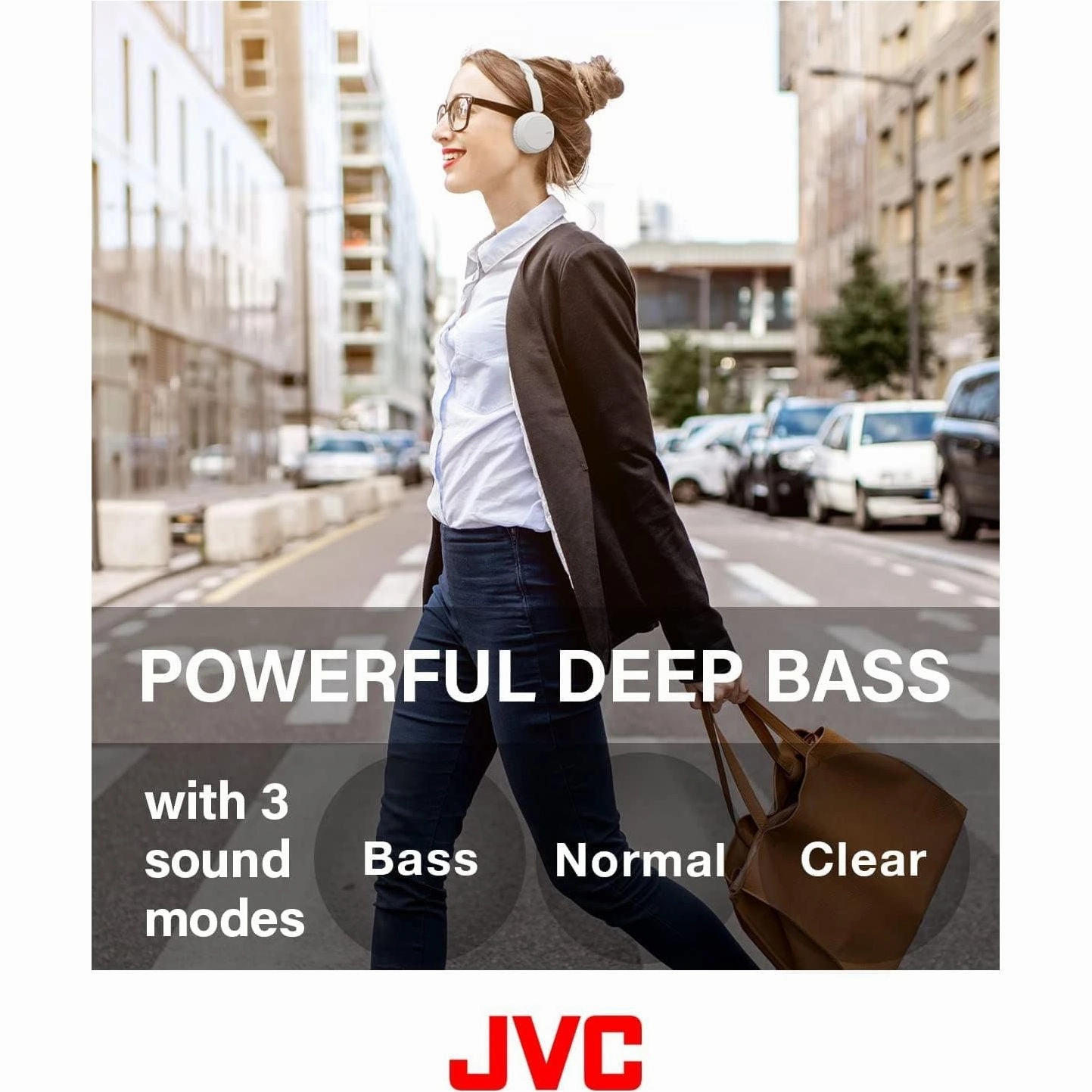 JVC HA-Z37W-W Wireless Bluetooth On-Ear Headphones - 35-Hour Battery, White