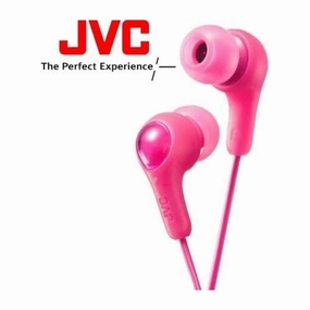 JVC HAFX7 Pink Gumy Plus In Ear Headphones Compatible with iPhone Pink bluetooth headphones, cheap wireless headphones, headphones with mic