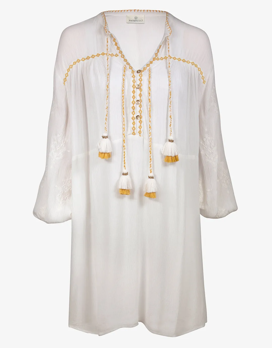 Kaftan Tunic - White and Pineapple